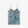 THE KOOPLES Leopard-print Lace-trim Silk Camisole Top
