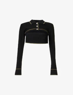 Dion Lee Shrunken Cut-out Cropped Cotton Top