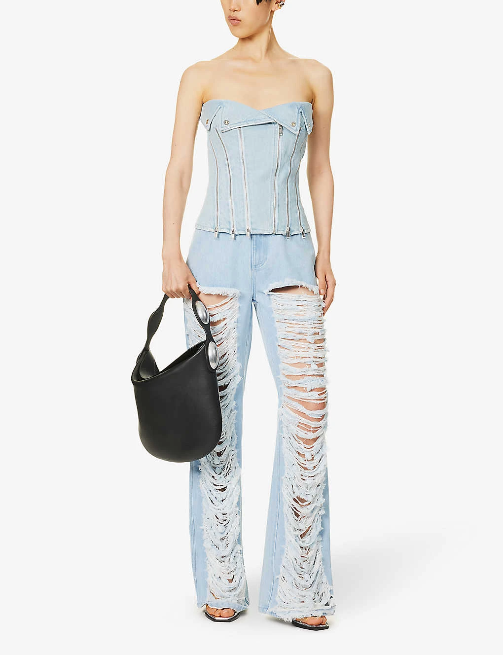 Dion Lee Frayed Cut-out Straight Mid-rise Jeans 2 Dion Lee Frayed Cut-out Straight Mid-rise Jeans - Image 2