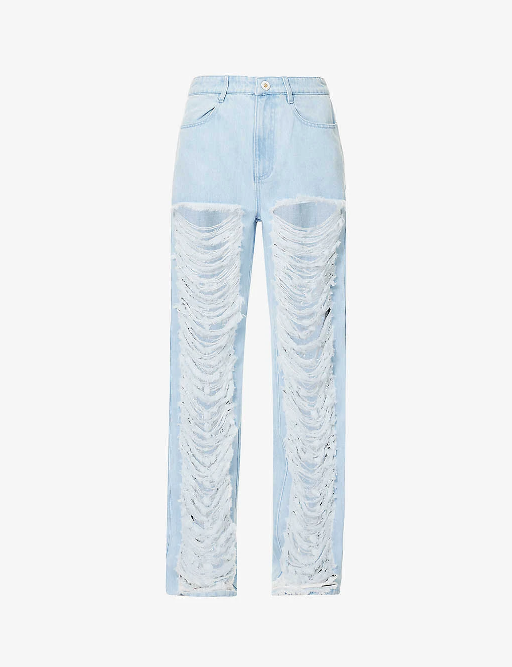 Dion Lee Frayed Cut-out Straight Mid-rise Jeans 1 Dion Lee Frayed Cut-out Straight Mid-rise Jeans
