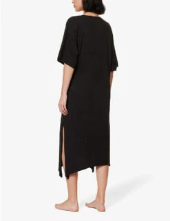 Cecile Organic-cotton Midi Dress -Ted Bakee Clothing Shop R04183734 BLACK ALT02