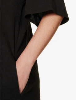 Cecile Organic-cotton Midi Dress -Ted Bakee Clothing Shop R04183734 BLACK ALT03