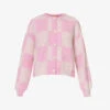 Stine Goya Ash Checked Alpaca-blend Knitted Cardigan