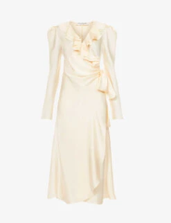 Philosophy Di Lorenzo Serafini Ruffle-trim V-neckline Woven Midi Dress