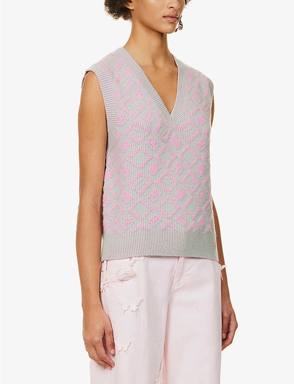 Acne Studios Konny V-neck Cotton And Wool-blend Vest 3 Acne Studios Konny V-neck Cotton And Wool-blend Vest - Image 3