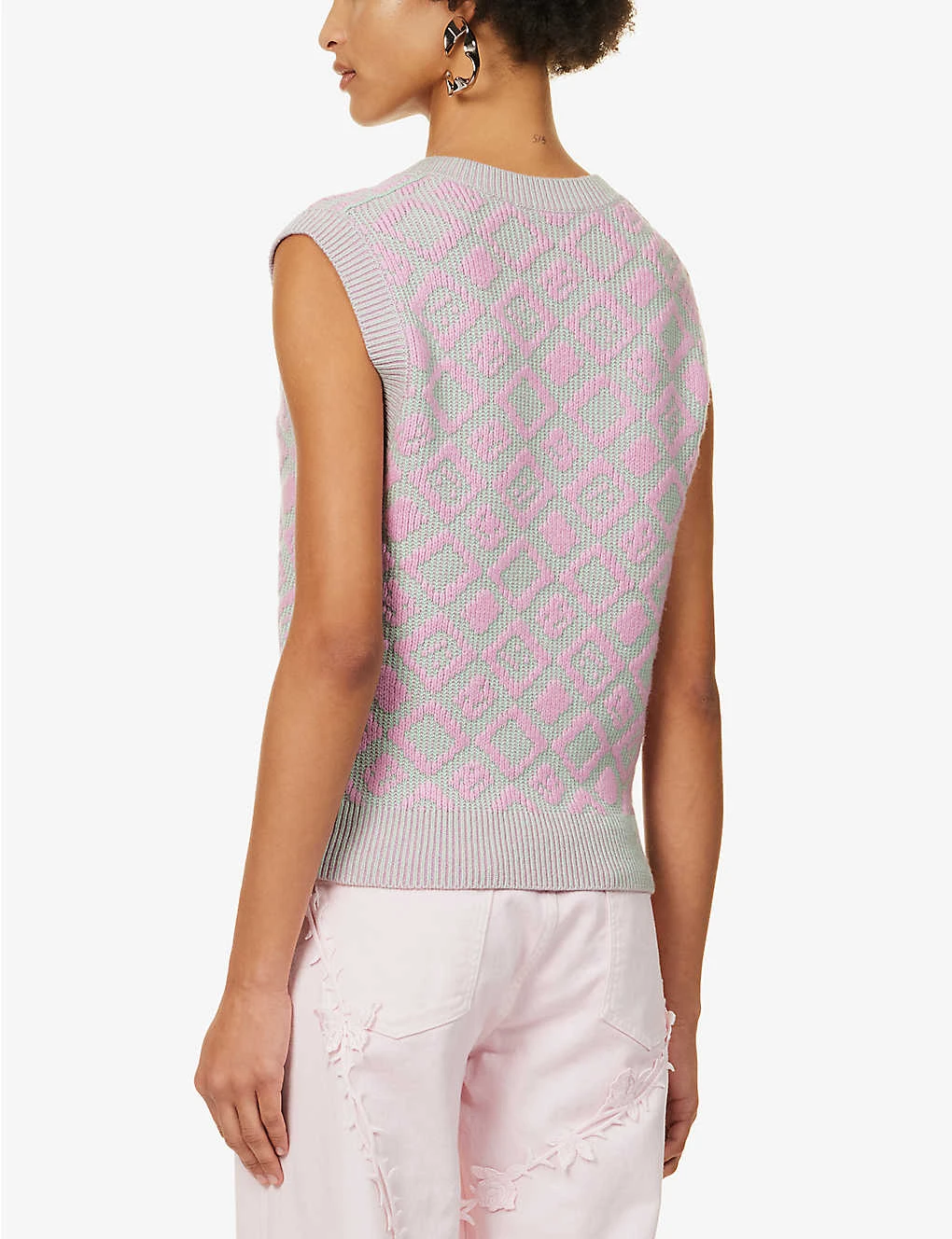 Acne Studios Konny V-neck Cotton And Wool-blend Vest 4 Acne Studios Konny V-neck Cotton And Wool-blend Vest - Image 4