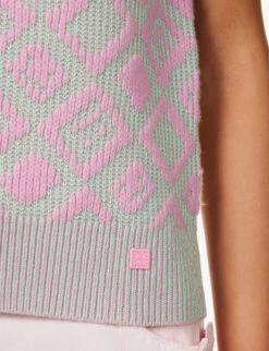 Acne Studios Konny V-neck Cotton And Wool-blend Vest 11 Acne Studios Konny V-neck Cotton And Wool-blend Vest -Ted Bakee Clothing Shop R04185133 BUBBLEPINK ALT05