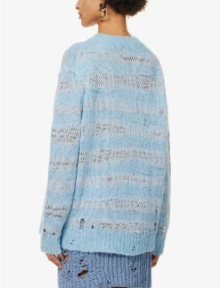 Acne Studios Karita Striped Knitted Jumper 8 Acne Studios Karita Striped Knitted Jumper -Ted Bakee Clothing Shop R04185157 SKYBLUE ALT03