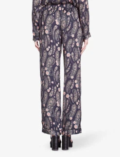 THE KOOPLES Paisley-print Straight-leg High-rise Woven Trousers -Ted Bakee Clothing Shop R04186175 BLACKPINK ALT03