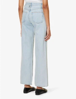 Grace Contrast-stitch Wide-leg Mid-rise Jeans -Ted Bakee Clothing Shop R04186796 HIGHANDDRY ALT03