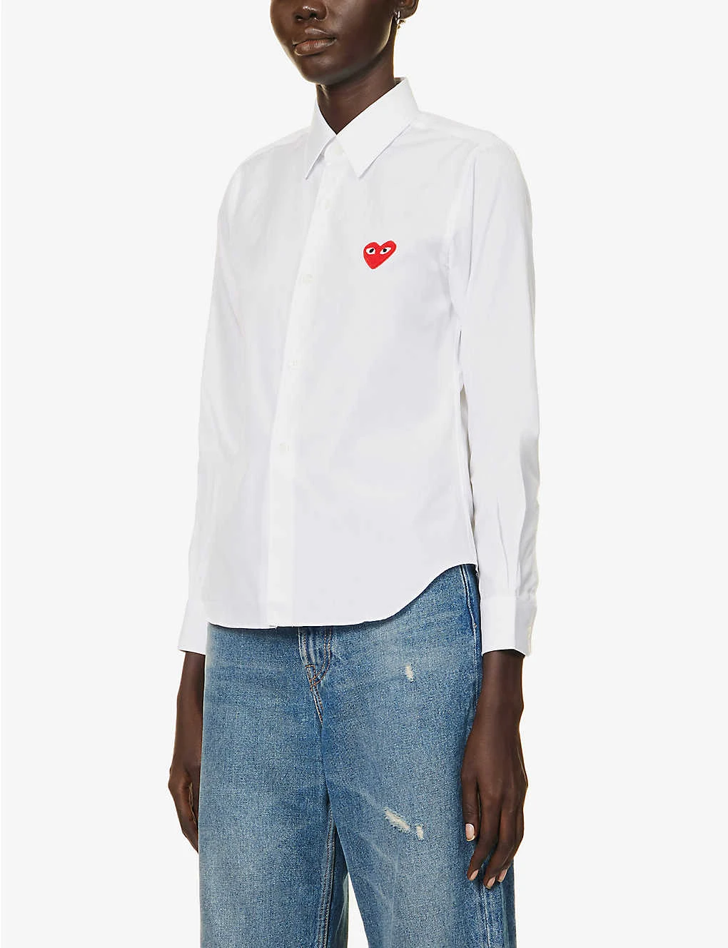 Comme Des Garçons Play Heart-appliqué Regular-fit Cotton Shirt 3 Comme Des Garçons Play Heart-appliqué Regular-fit Cotton Shirt - Image 3
