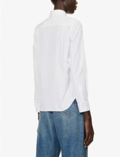 Comme Des Garçons Play Heart-appliqué Regular-fit Cotton Shirt 8 Comme Des Garçons Play Heart-appliqué Regular-fit Cotton Shirt -Ted Bakee Clothing Shop R04186986 WHITE ALT03