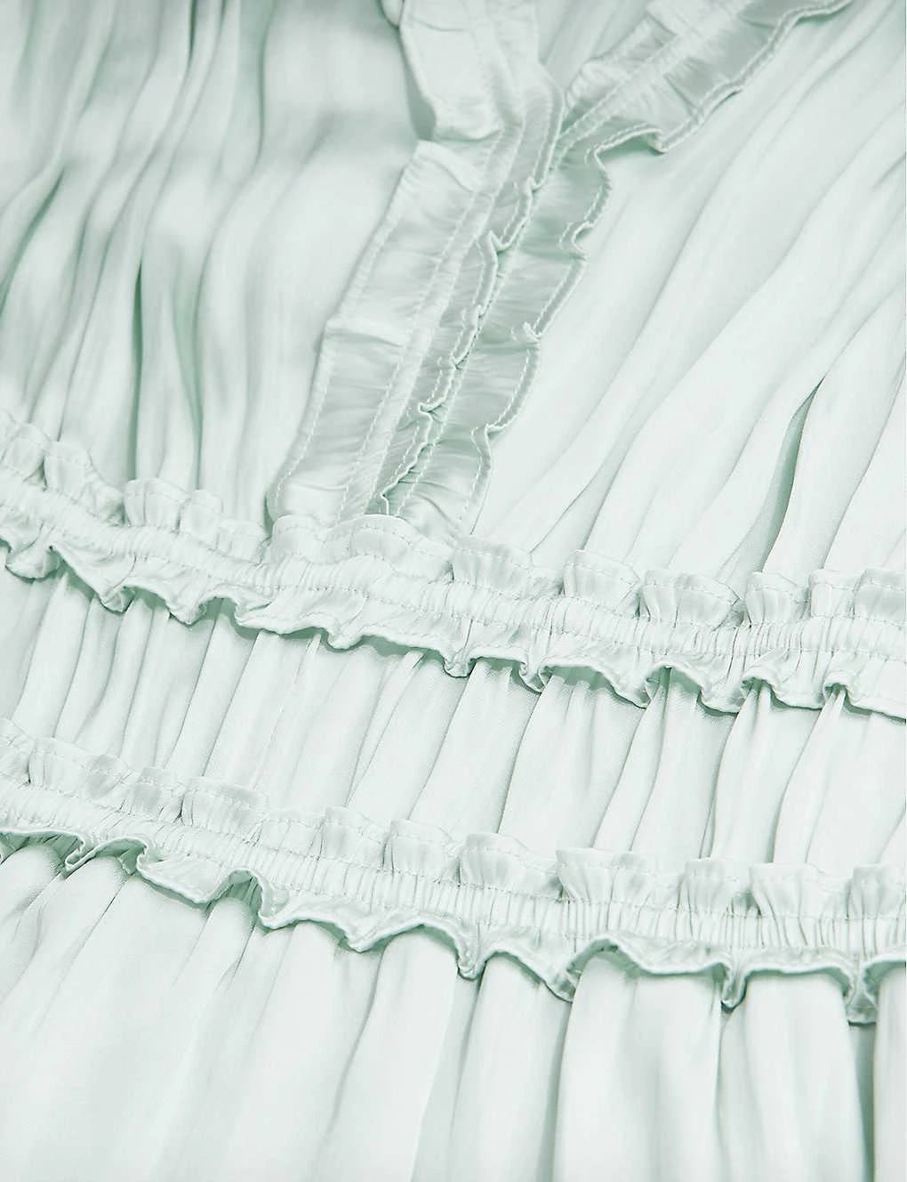 THE KOOPLES Ruffled Shirred Satin Mini Dress 2 THE KOOPLES Ruffled Shirred Satin Mini Dress - Image 2