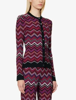Missoni Wave Round-neck Knitted Cardigan -Ted Bakee Clothing Shop R04188305 MULTITONES ALT02