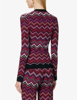 Missoni Wave Round-neck Knitted Cardigan -Ted Bakee Clothing Shop R04188305 MULTITONES ALT03