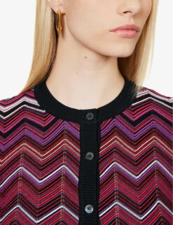 Missoni Wave Round-neck Knitted Cardigan -Ted Bakee Clothing Shop R04188305 MULTITONES ALT04