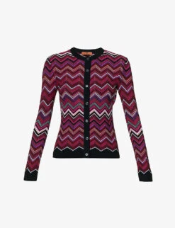 Missoni Wave Round-neck Knitted Cardigan
