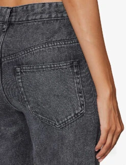 Isabel Marant Etoile Belvira Faded-wash Flared-leg High-rise Woven Jeans -Ted Bakee Clothing Shop R04188810 GREY ALT05