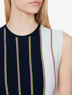 Daan Striped Wool Midi Dress 9 Daan Striped Wool Midi Dress -Ted Bakee Clothing Shop R04189128 IVORYNAVYMULTI ALT04