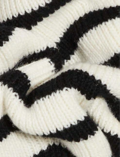 CLAUDIE PIERLOT Milou Two-tone Stripe Wool-blend Cardigan -Ted Bakee Clothing Shop R04189943 DIVERS ALT05