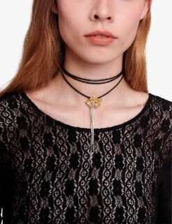 Maje Maiserane Long-sleeve Stretch-woven Top -Ted Bakee Clothing Shop R04190238 NOIRGRIS ALT04