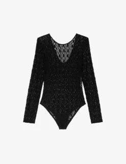 Maje Maiserane Long-sleeve Stretch-woven Top