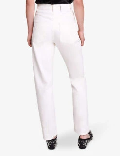 Maje Popop Straight-leg Stretch-denim Jeans 9 Maje Popop Straight-leg Stretch-denim Jeans -Ted Bakee Clothing Shop R04190849 BLANC ALT03