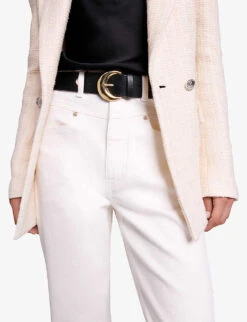 Maje Popop Straight-leg Stretch-denim Jeans 10 Maje Popop Straight-leg Stretch-denim Jeans -Ted Bakee Clothing Shop R04190849 BLANC ALT04