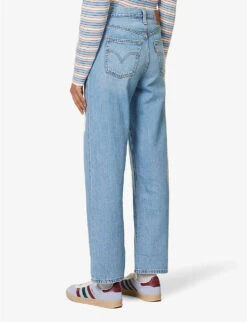 Levis Ribcage Distressed Straight-leg High-rise Jeans -Ted Bakee Clothing Shop R04191397 Z5993MEDIUMINDIGO ALT03