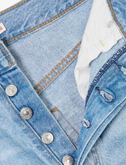 Levis Ribcage Distressed Straight-leg High-rise Jeans -Ted Bakee Clothing Shop R04191397 Z5993MEDIUMINDIGO ALT06