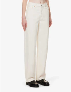 RE/DONE Brand-patch Straight-leg Mid-rise Jeans -Ted Bakee Clothing Shop R04192452 VINTAGEWHITE ALT02