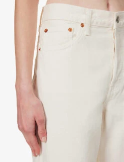 RE/DONE Brand-patch Straight-leg Mid-rise Jeans -Ted Bakee Clothing Shop R04192452 VINTAGEWHITE ALT04