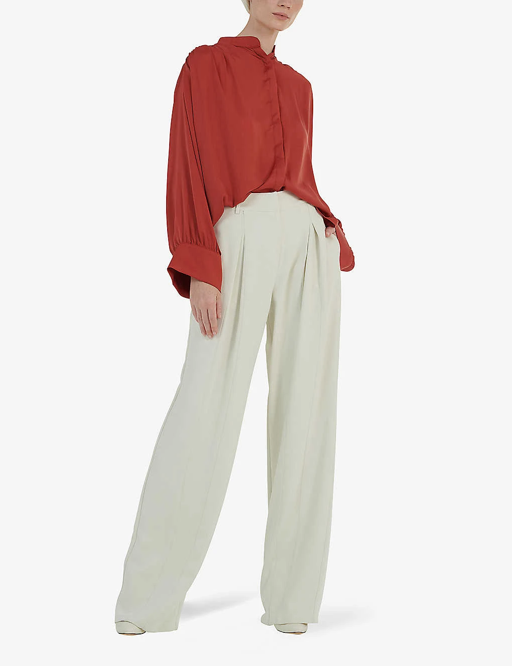 Straight-leg High-rise Woven Trousers 2 Straight-leg High-rise Woven Trousers - Image 2