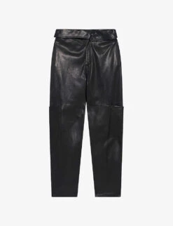 IRO Caron Patch-pocket Tapered-leg High-rise Leather Trousers