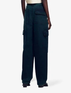 Sandro Jasper Wide-leg Mid-rise Cargo Jeans -Ted Bakee Clothing Shop R04197713 VERTS ALT03
