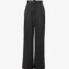 Zimmermann Buckle-embellished Wide-leg High-rise Silk Trousers