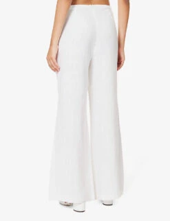 Faithfull The Brand Ottavio Wide-leg Mid-rise Linen Trousers -Ted Bakee Clothing Shop R04199687 WHITE ALT03