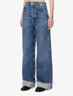 AGOLDE Dame Wide-leg High-rise Organic Denim Jeans -Ted Bakee Clothing Shop R04200437 CONTROLDKIND ALT02