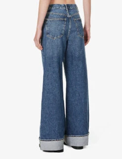AGOLDE Dame Wide-leg High-rise Organic Denim Jeans -Ted Bakee Clothing Shop R04200437 CONTROLDKIND ALT03