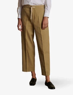 Soeur Sarajevo Straight-leg High-rise Cotton And Linen-blend Trousers 6 Soeur Sarajevo Straight-leg High-rise Cotton And Linen-blend Trousers -Ted Bakee Clothing Shop R04202822 BEIGE ALT02