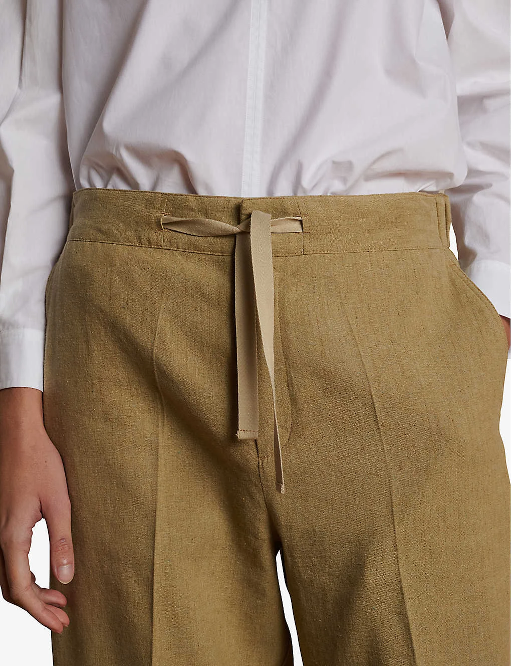 Soeur Sarajevo Straight-leg High-rise Cotton And Linen-blend Trousers 4 Soeur Sarajevo Straight-leg High-rise Cotton And Linen-blend Trousers - Image 4
