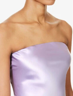 Joana Strapless Silk Midi Dress -Ted Bakee Clothing Shop R04203303 AURA ALT04