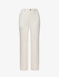 Freddie High-rise Straight-leg Linen Trousers