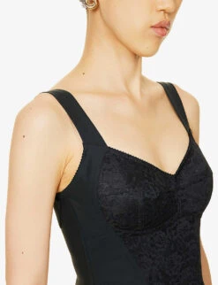 Dolce & Gabbana Sweetheart-neck Stretch-woven Mini Dress -Ted Bakee Clothing Shop R04203728 NERO ALT04