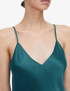 Joseph Clea V-neck Silk Midi Dress -Ted Bakee Clothing Shop R04203743 DARKTEAL ALT03