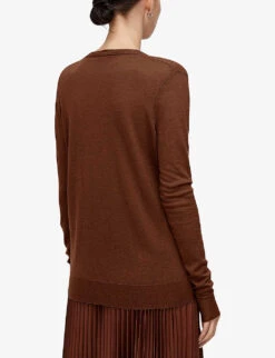 Joseph Cashair V-neck Cashmere Jumper -Ted Bakee Clothing Shop R04203829 MAHOGANY ALT03
